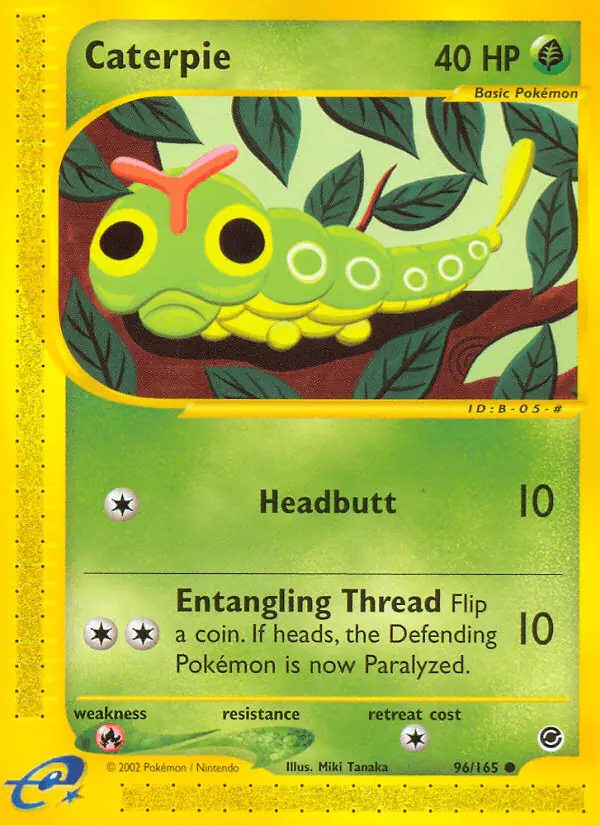 Carta Caterpie 96/165 de Expedition Base Set