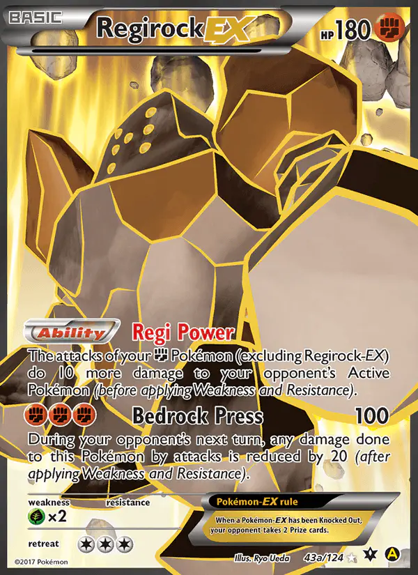 Carta Regirock EX 43a de Fates Collide
