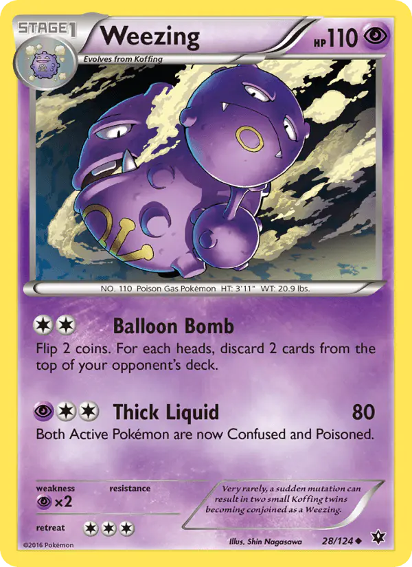 Carta Weezing 28/124 de Fates Collide