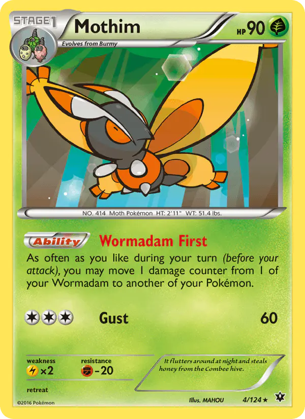 Carta Mothim 4/124 de Fates Collide