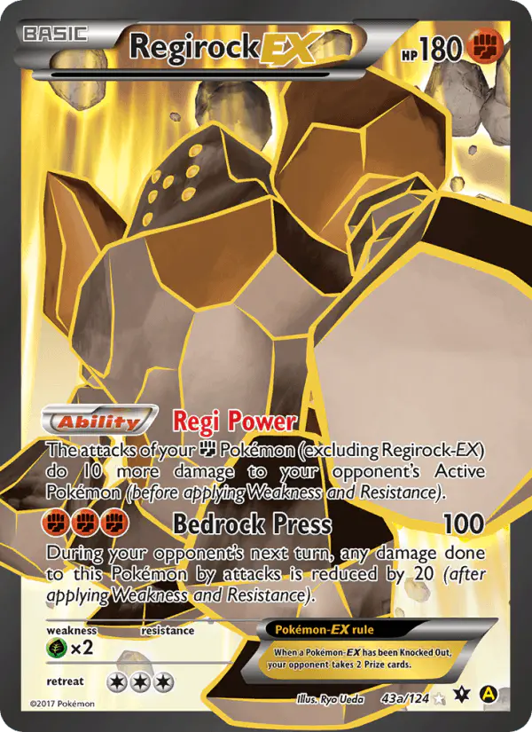 Carta Regirock EX 43/124 de Fates Collide