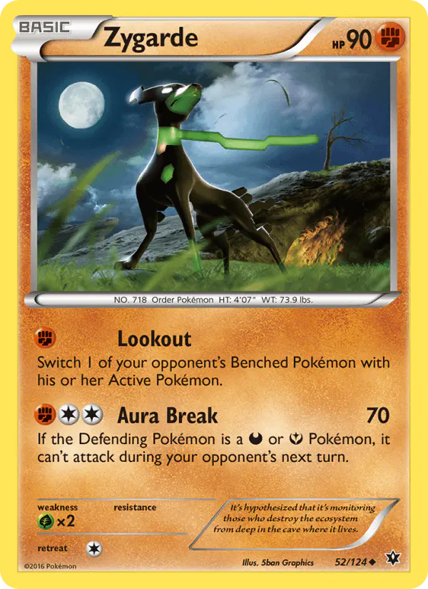 Carta Zygarde 52/124 de Fates Collide