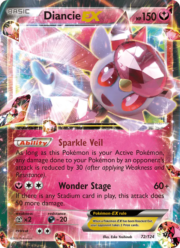 Carta Diancie EX 72/124 de Fates Collide