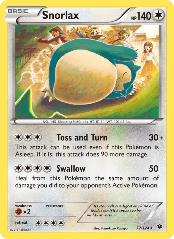 Carta Snorlax 77/124 de Fates Collide