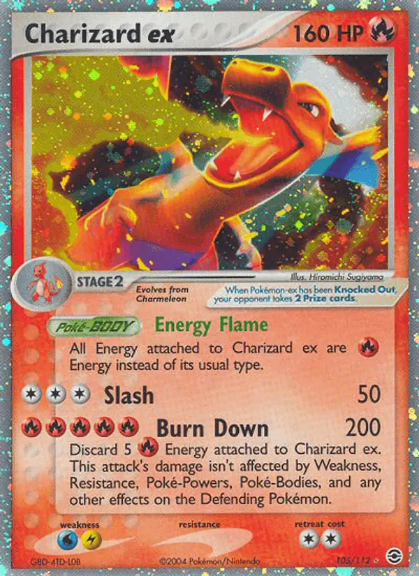 Carta Charizard ex 105/112 de FireRed & LeafGreen