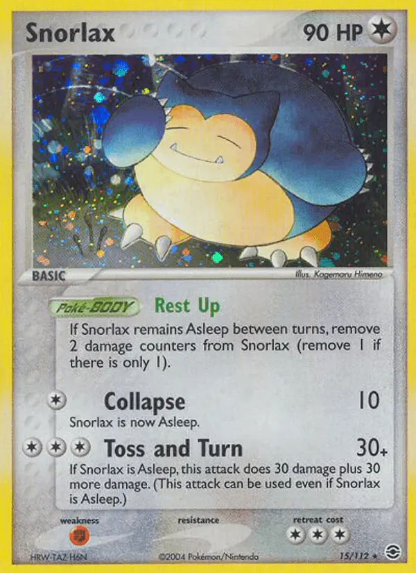 Carta Snorlax 15/112 de FireRed & LeafGreen