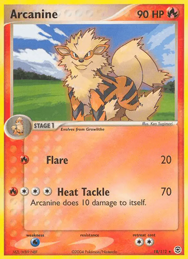 Carta Arcanine 18/112 de FireRed & LeafGreen
