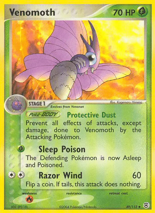 Carta Venomoth 49/112 de FireRed & LeafGreen