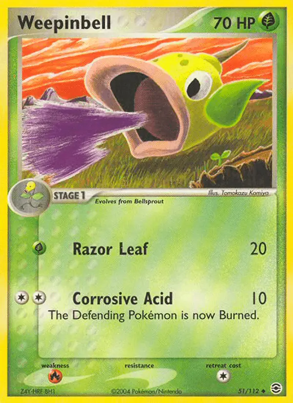 Carta Weepinbell 51/112 de FireRed & LeafGreen