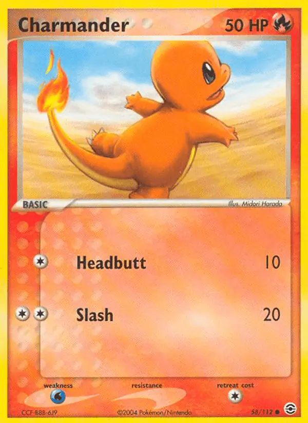 Carta Charmander 58/112 de FireRed & LeafGreen