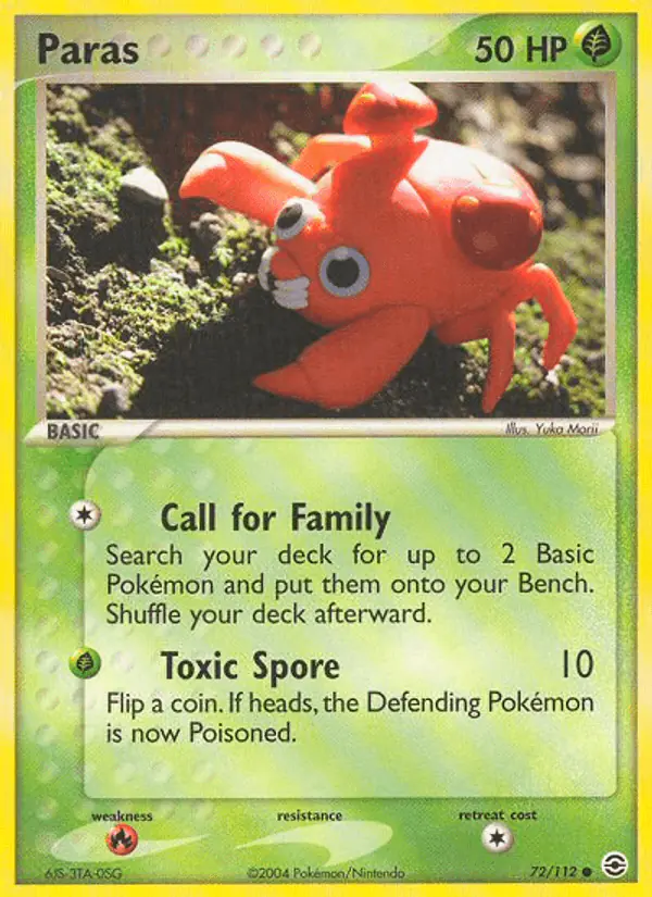 Carta Paras 72/112 de FireRed & LeafGreen