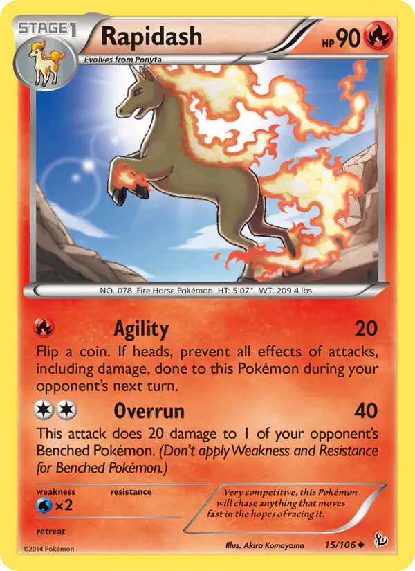 Carta Rapidash 15/106 de Flashfire