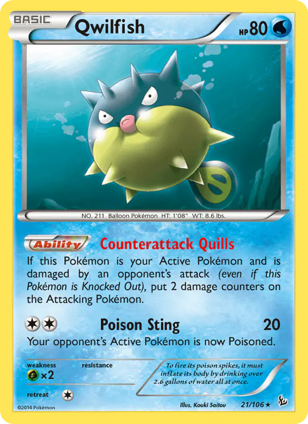 Carta Qwilfish 21/106 de Flashfire