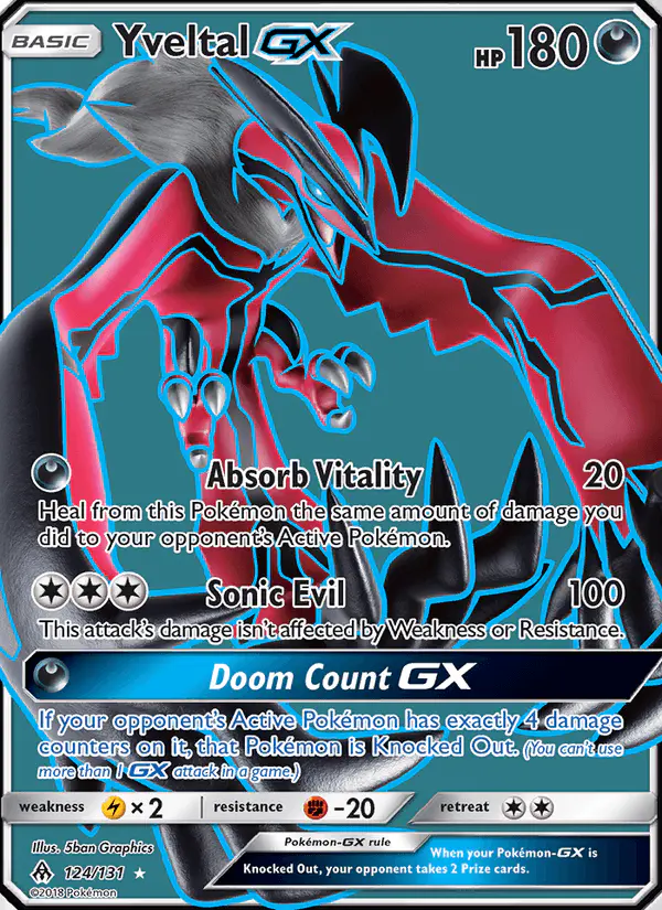 Carta Yveltal GX 124/131 de Forbidden Light