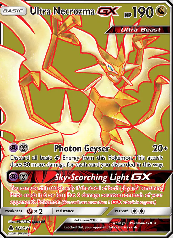 Carta Ultra Necrozma GX 127/131 de Forbidden Light