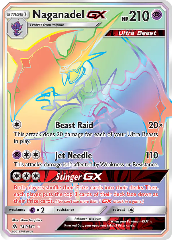 Carta Naganadel GX 134/131 de Forbidden Light