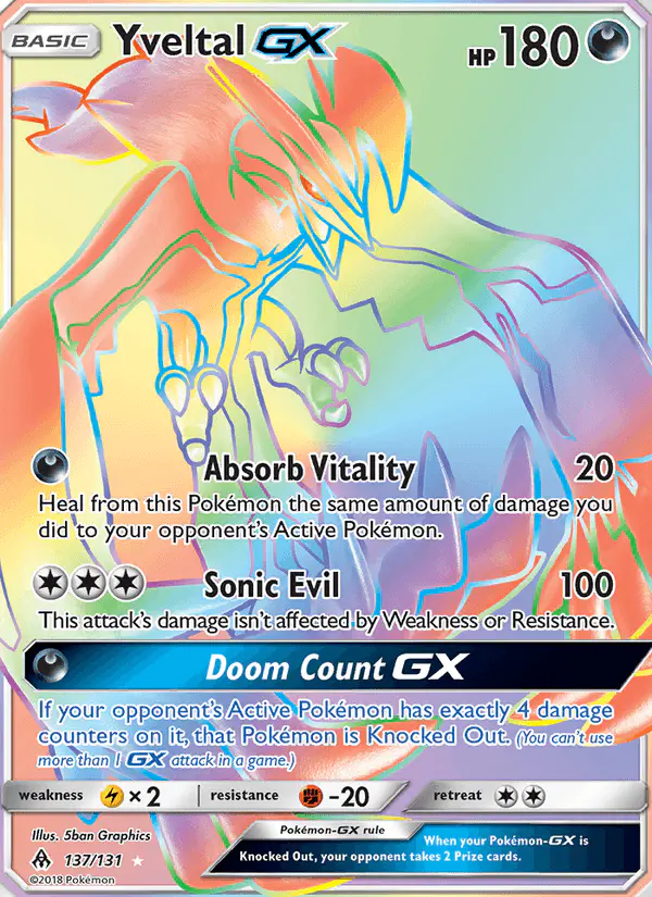 Carta Yveltal GX 137/131 de Forbidden Light
