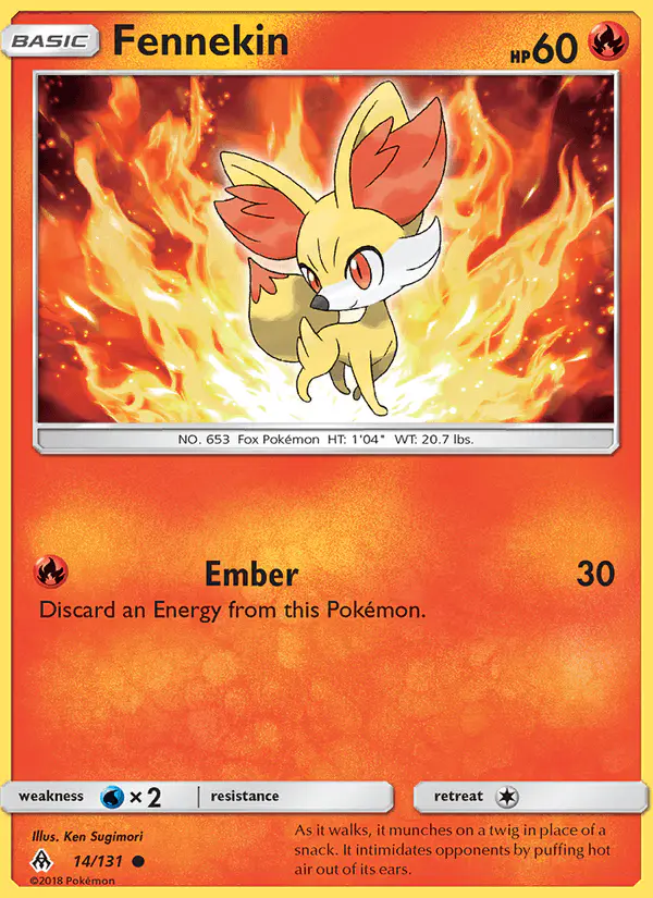 Carta Fennekin 14/131 de Forbidden Light