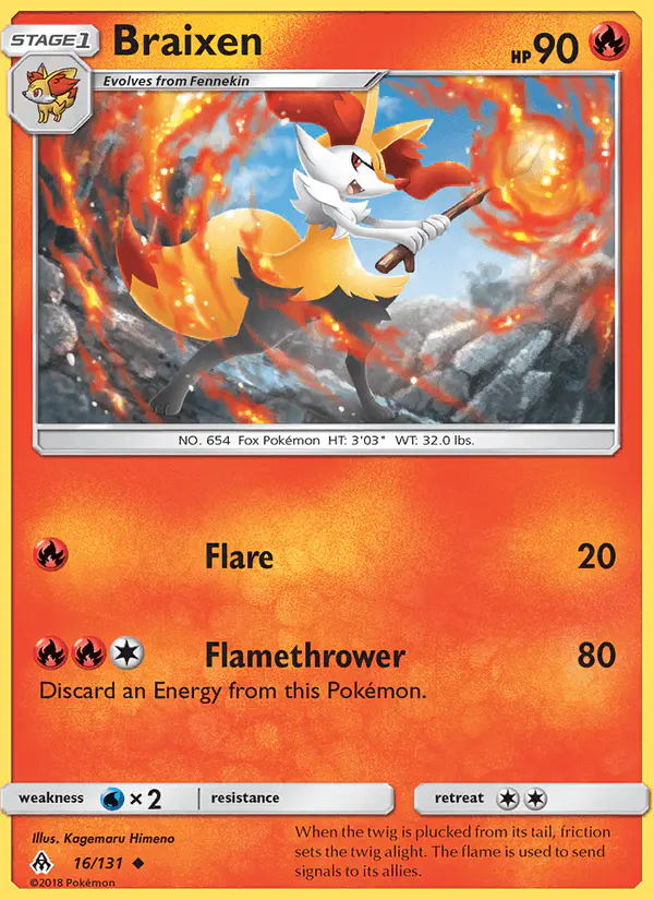 Carta Braixen 16/131 de Forbidden Light