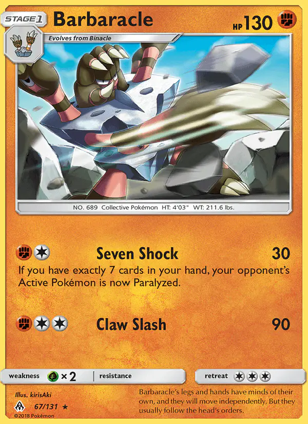Carta Barbaracle 67/131 de Forbidden Light