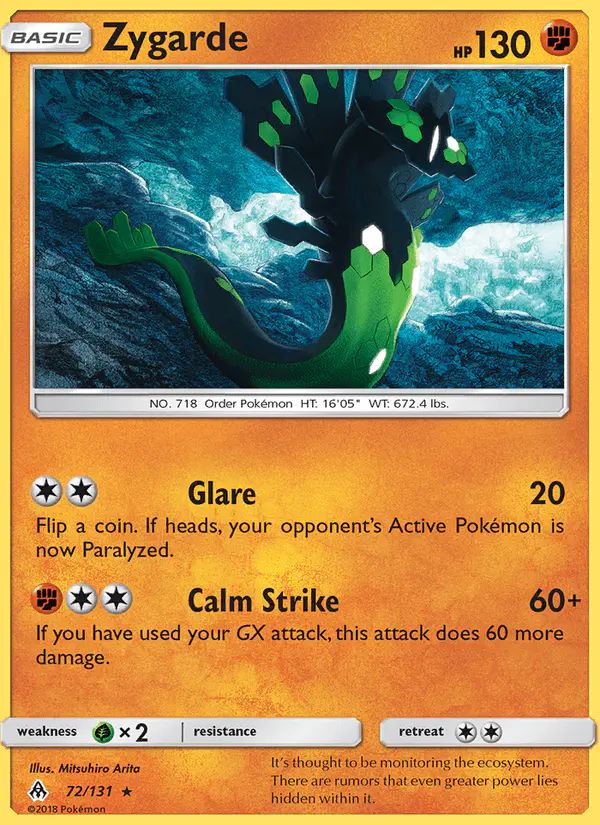 Carta Zygarde 72/131 de Forbidden Light
