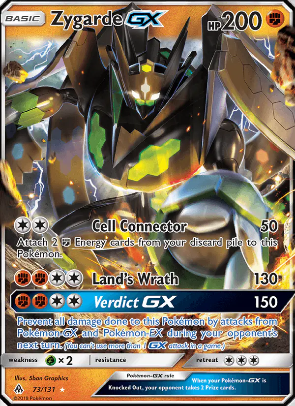 Carta Zygarde GX 73/131 de Forbidden Light