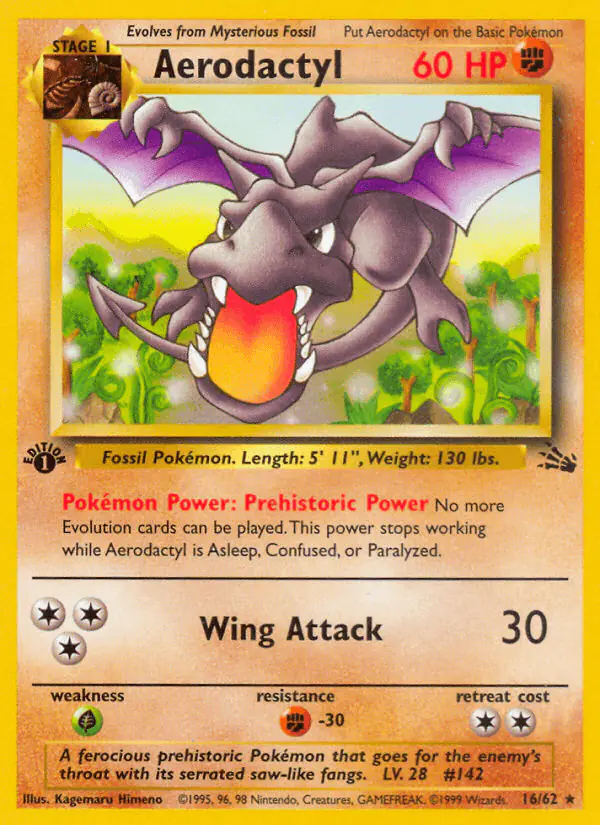 Carta Aerodactyl 16/62 de Fossil