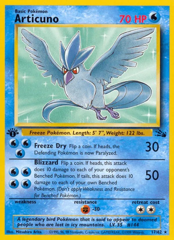 Carta Articuno 17/62 de Fossil