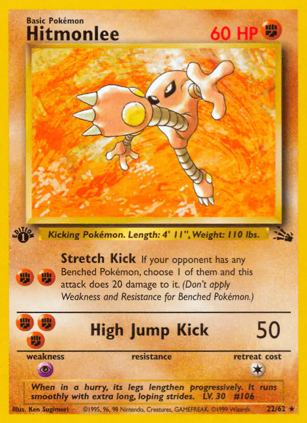 Carta Hitmonlee 22/62 de Fossil