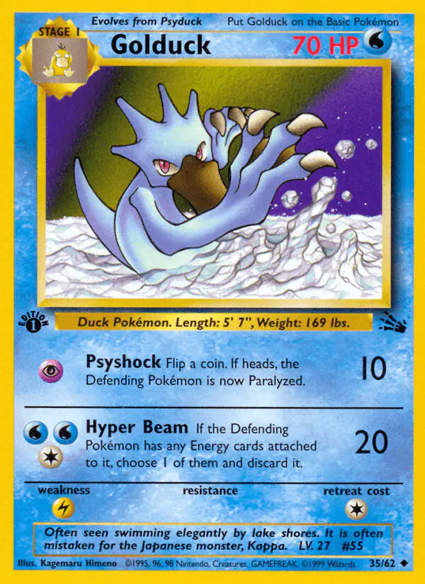 Carta Golduck 35/62 de Fossil