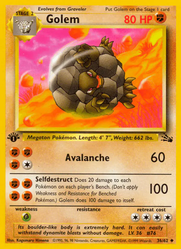 Carta Golem 36/62 de Fossil