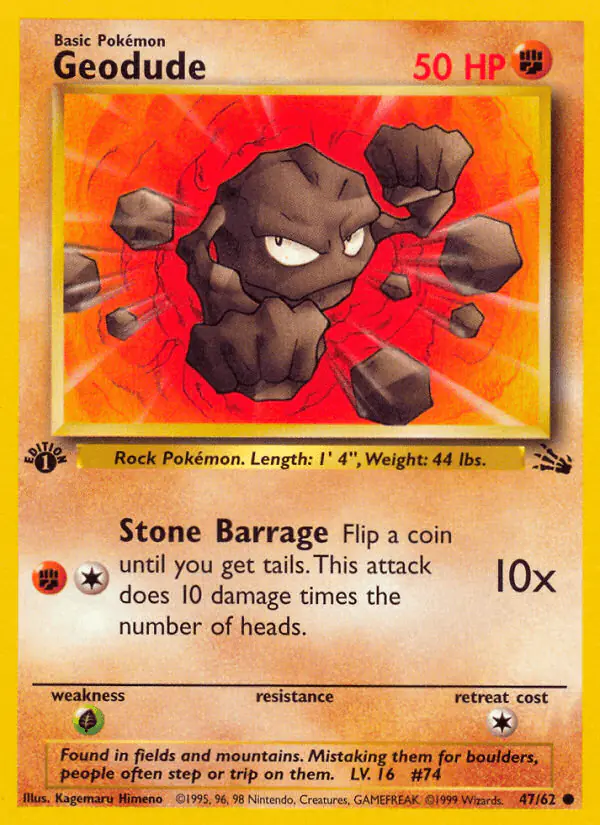 Carta Geodude 47/62 de Fossil