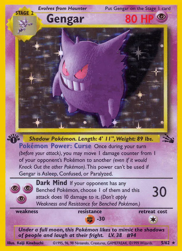 Carta Gengar 5/62 de Fossil