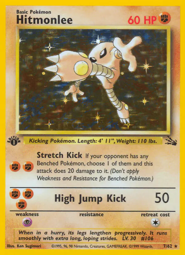 Carta Hitmonlee 7/62 de Fossil
