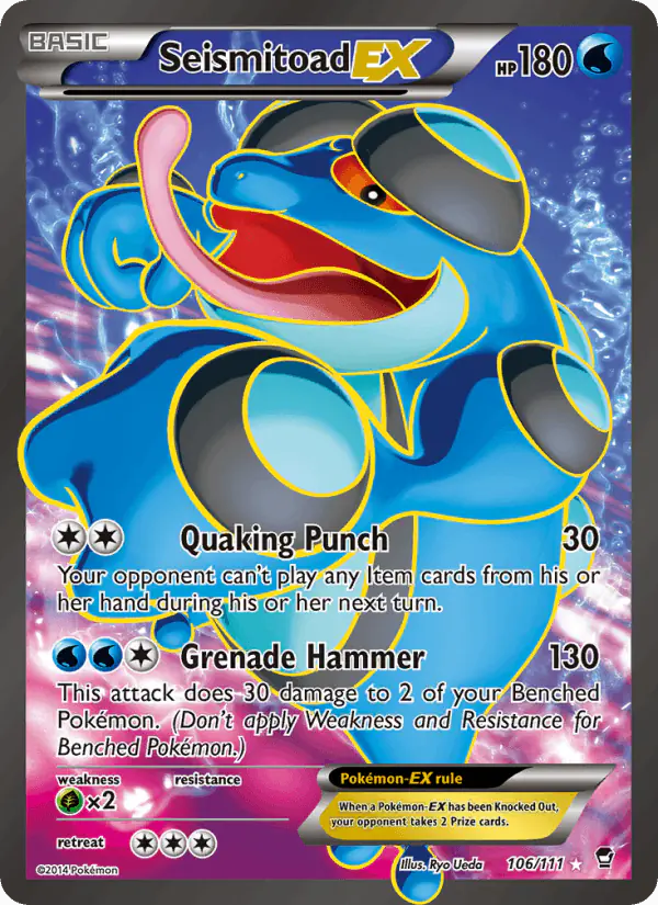 Carta Seismitoad EX 106/111 de Furious Fists
