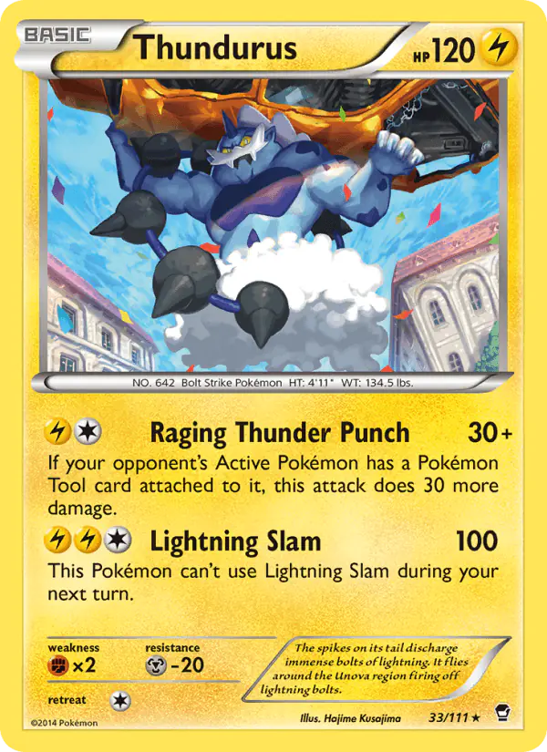 Carta Thundurus 33/111 de Furious Fists
