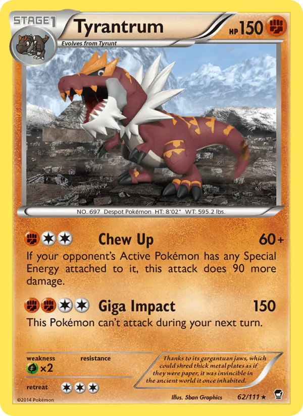 Carta Tyrantrum 62/111 de Furious Fists