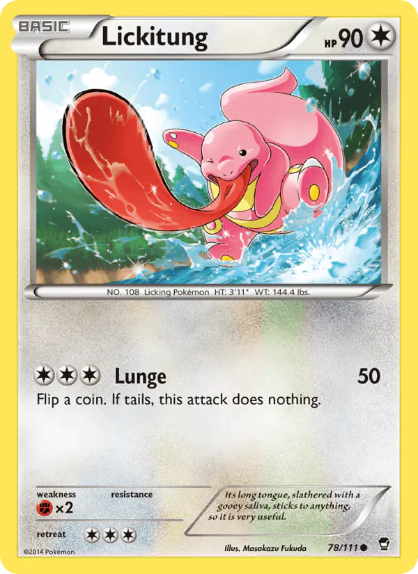 Carta Lickitung 78/111 de Furious Fists