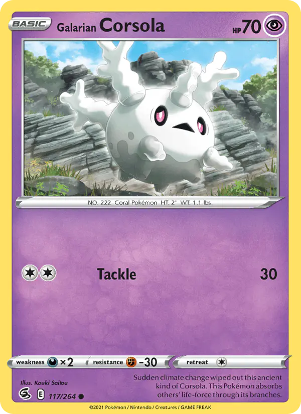 Carta Galarian Corsola 117/264 de Fusion Strike