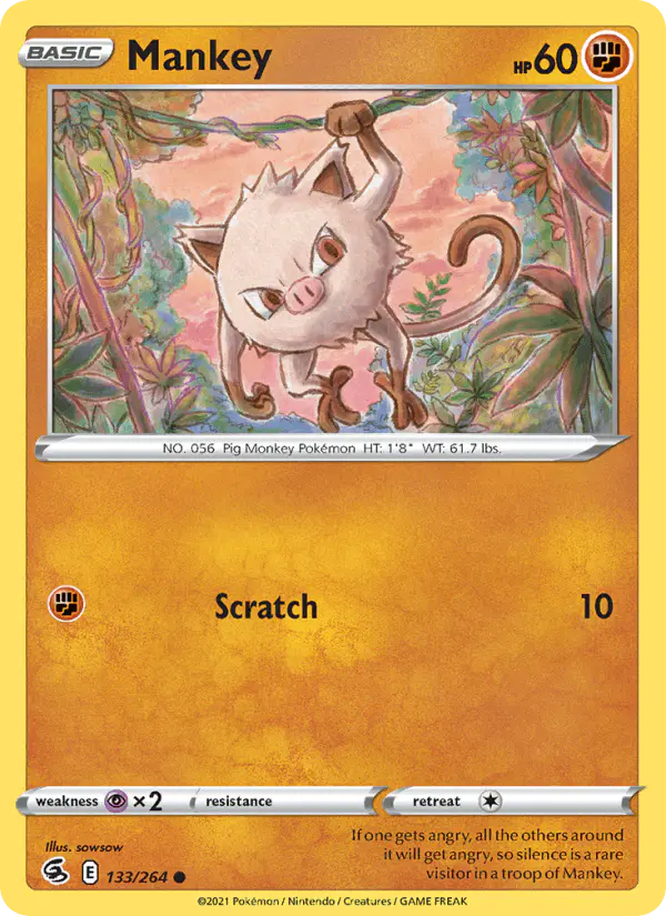Carta Mankey 133/264 de Fusion Strike