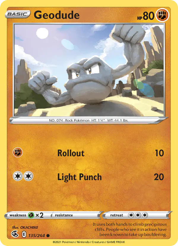 Carta Geodude 135/264 de Fusion Strike