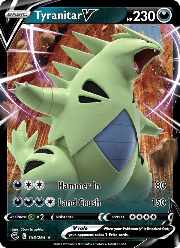 Carta Tyranitar V 158/264 de Fusion Strike