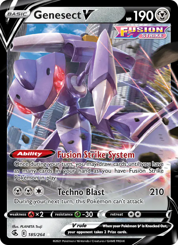 Carta Genesect V 185/264 de Fusion Strike