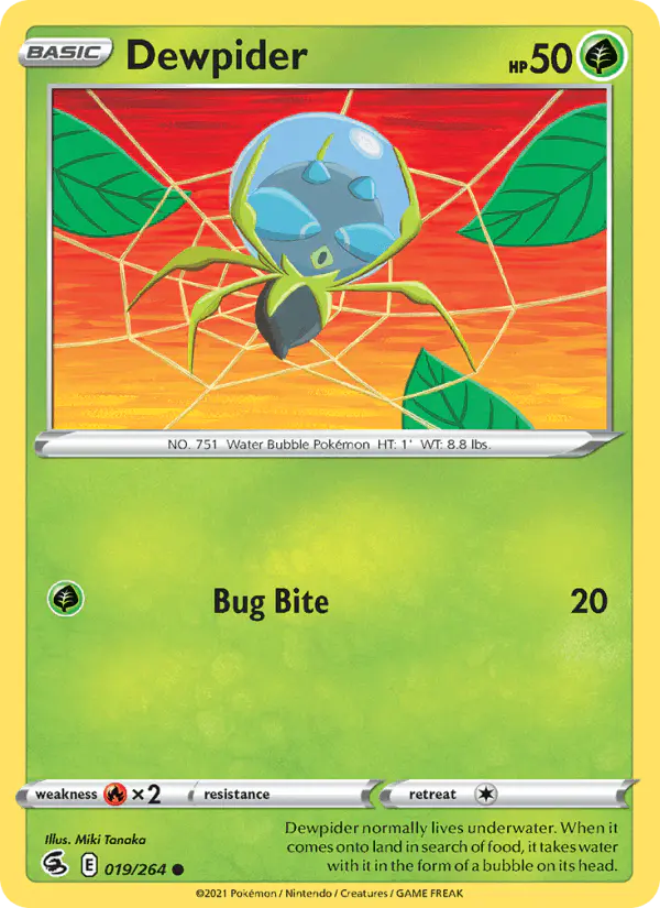 Carta Dewpider 019/264 de Fusion Strike
