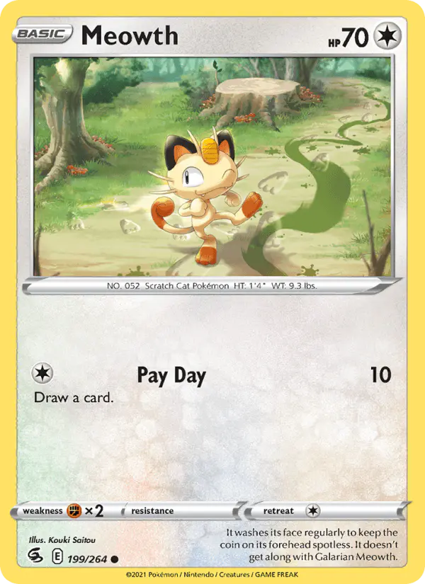 Carta Meowth 199/264 de Fusion Strike