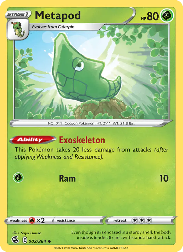 Carta Metapod 002/264 de Fusion Strike
