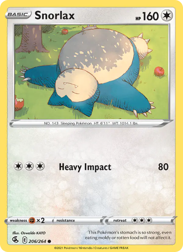 Carta Snorlax 206/264 de Fusion Strike