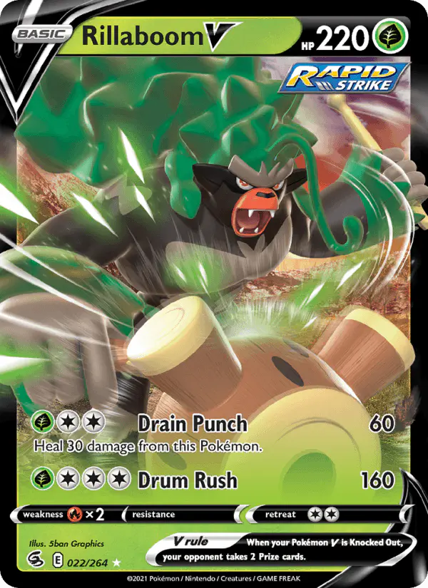 Carta Rillaboom V 022/264 de Fusion Strike