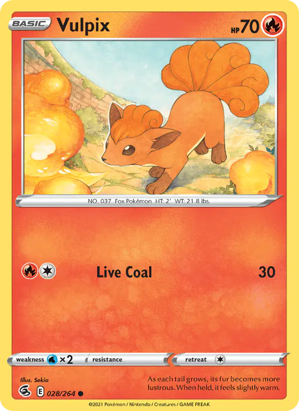 Carta Vulpix 028/264 de Fusion Strike