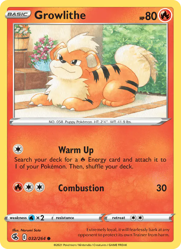 Carta Growlithe 032/264 de Fusion Strike